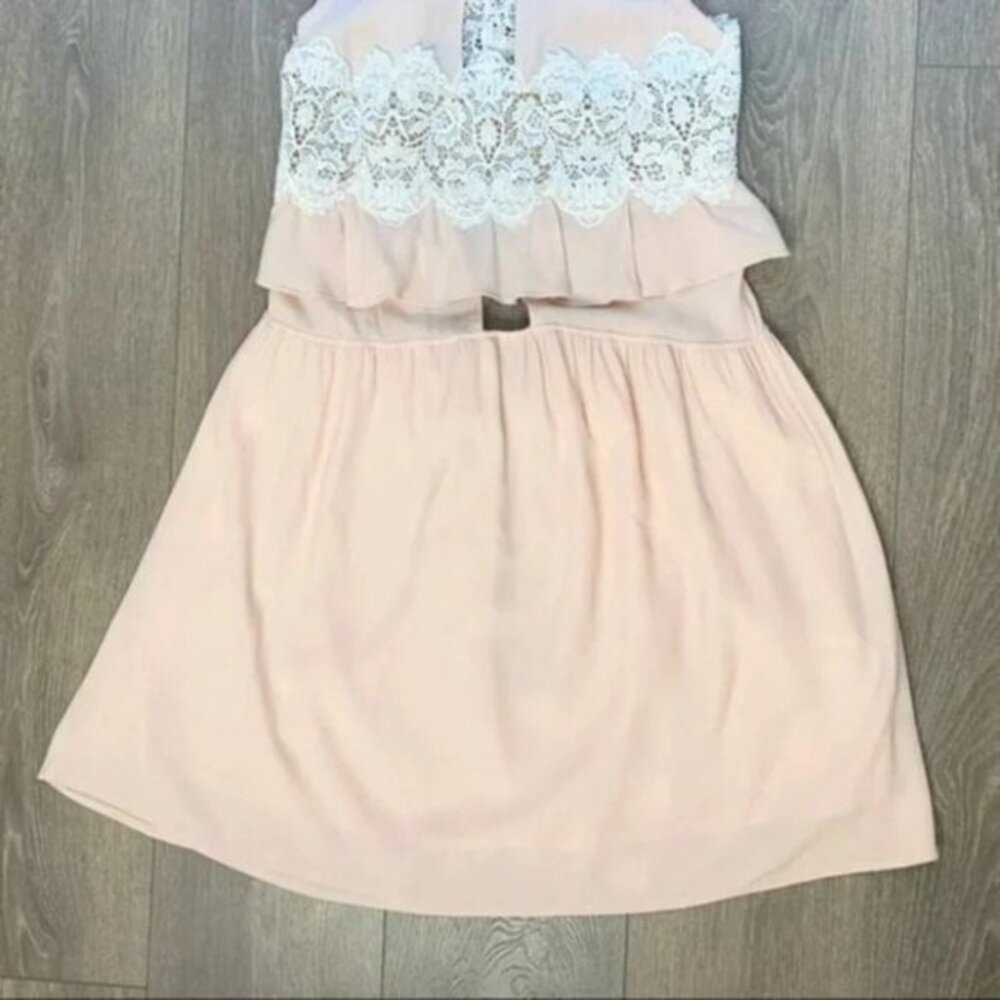 FREE PEOPLE For Love & Lemons Women’s Sienna Mini Dress Keyhole Lace Pink Small - Picture 8 of 16
